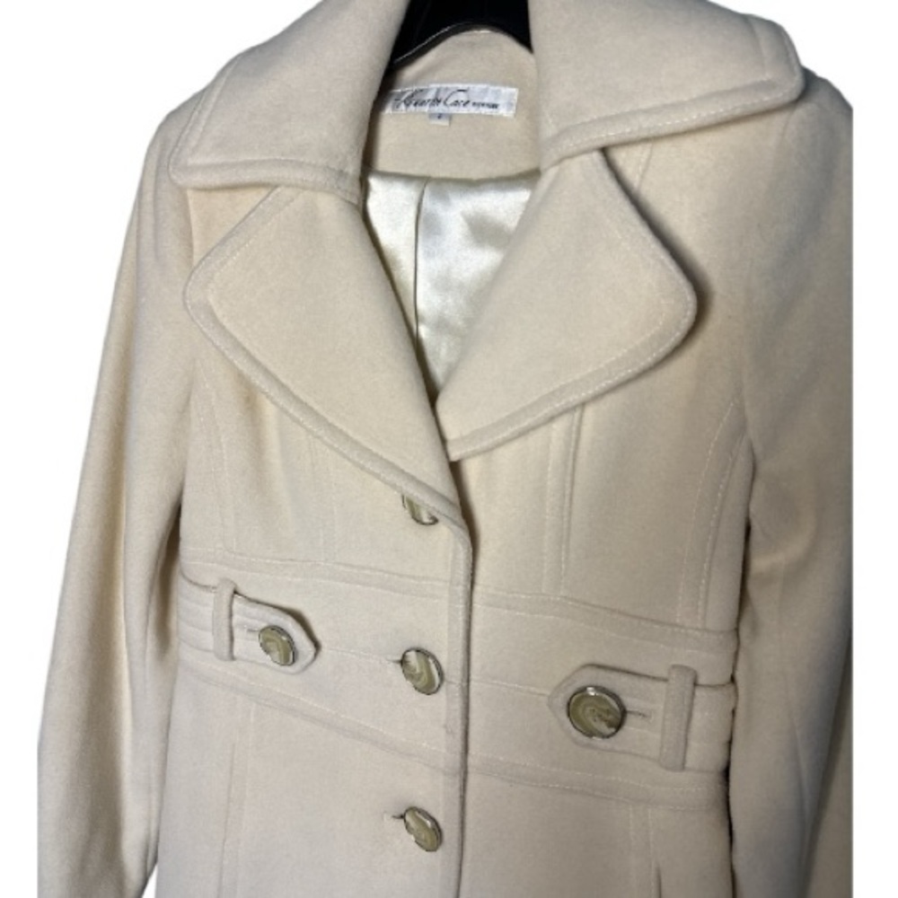 Kenneth Cole Ivory Wool Coat size 2 - Picture 2 of 6